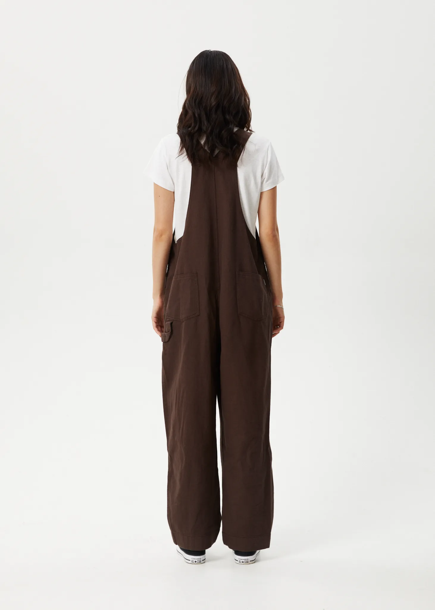 AFENDS Womens Louis - Oversized Overalls - Coffee