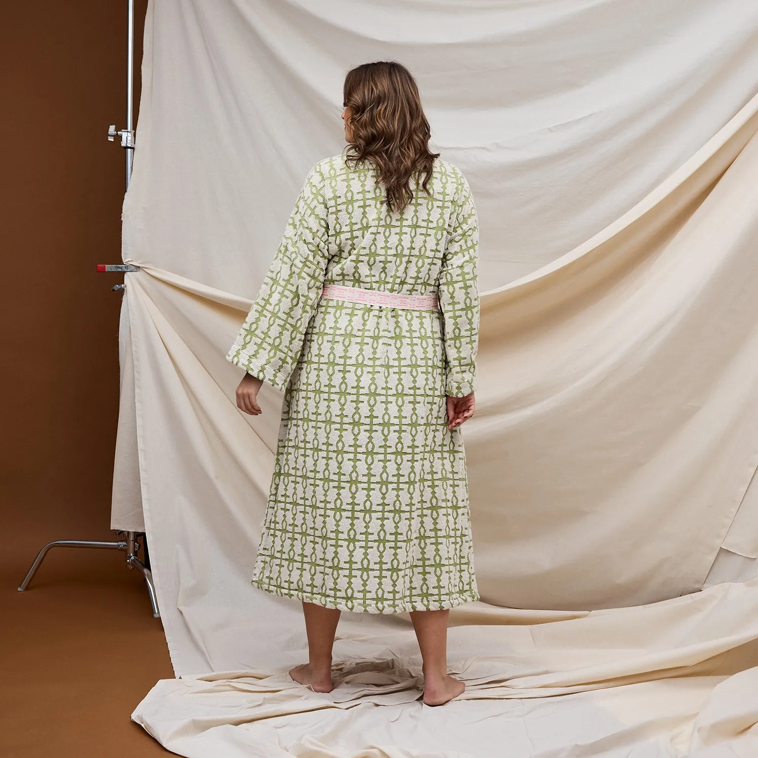 Amata Towelling Robe - Palm