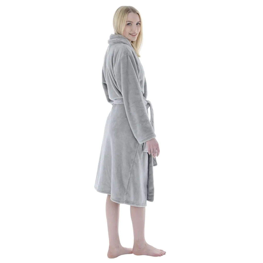 Autumn Faith Womens Deluxe Plush Robe With Pockets And Belt