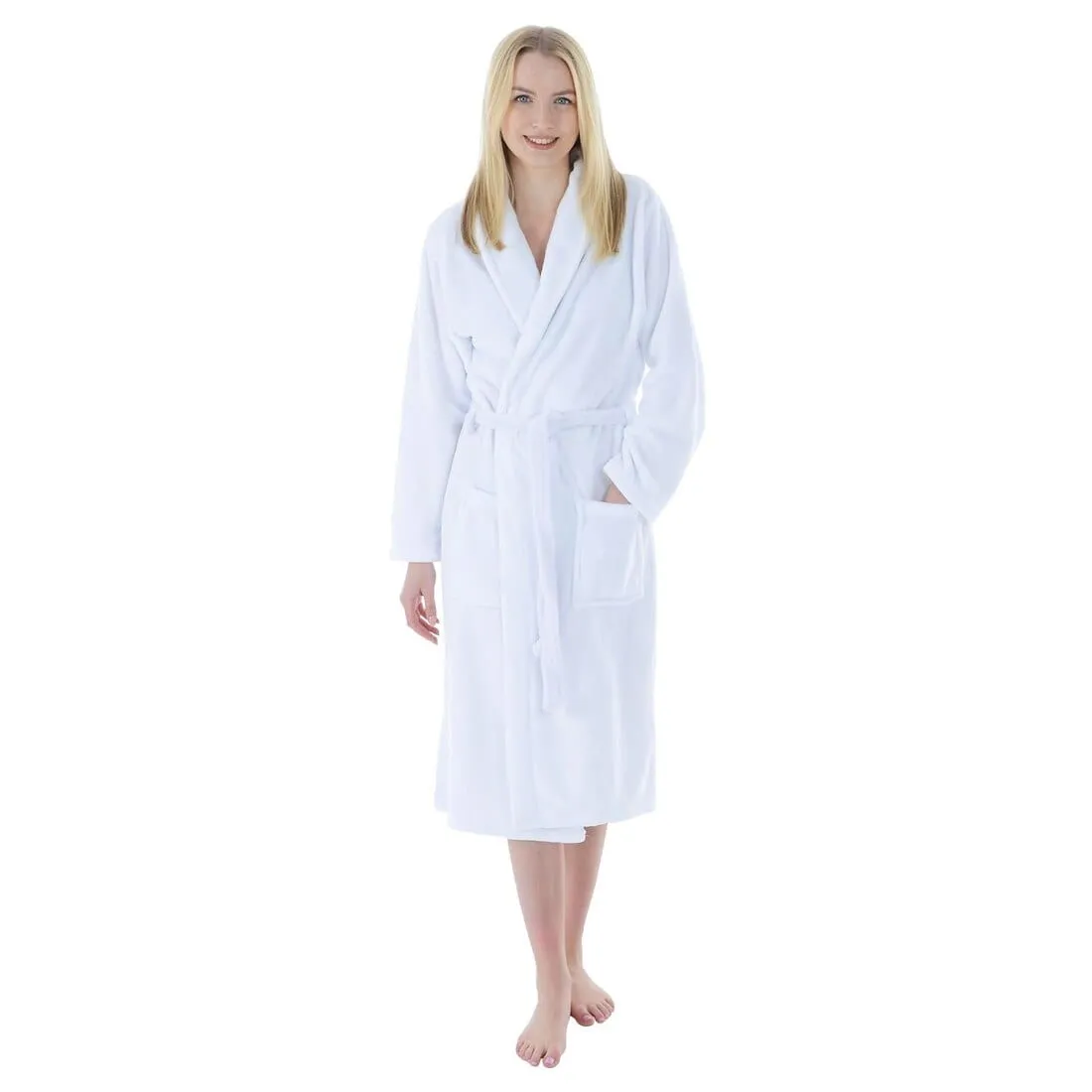 Autumn Faith Womens Deluxe Plush Robe With Pockets And Belt