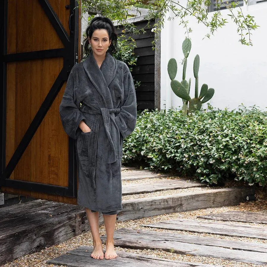 Bambury | Microplush Bathrobe - Charcoal