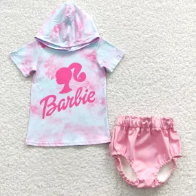 Barbie hooded tops leather bummies sets GBO0149