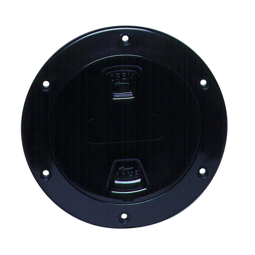 Beckson 4" Smooth Center Screw-Out Deck Plate - Black [DP40-B]