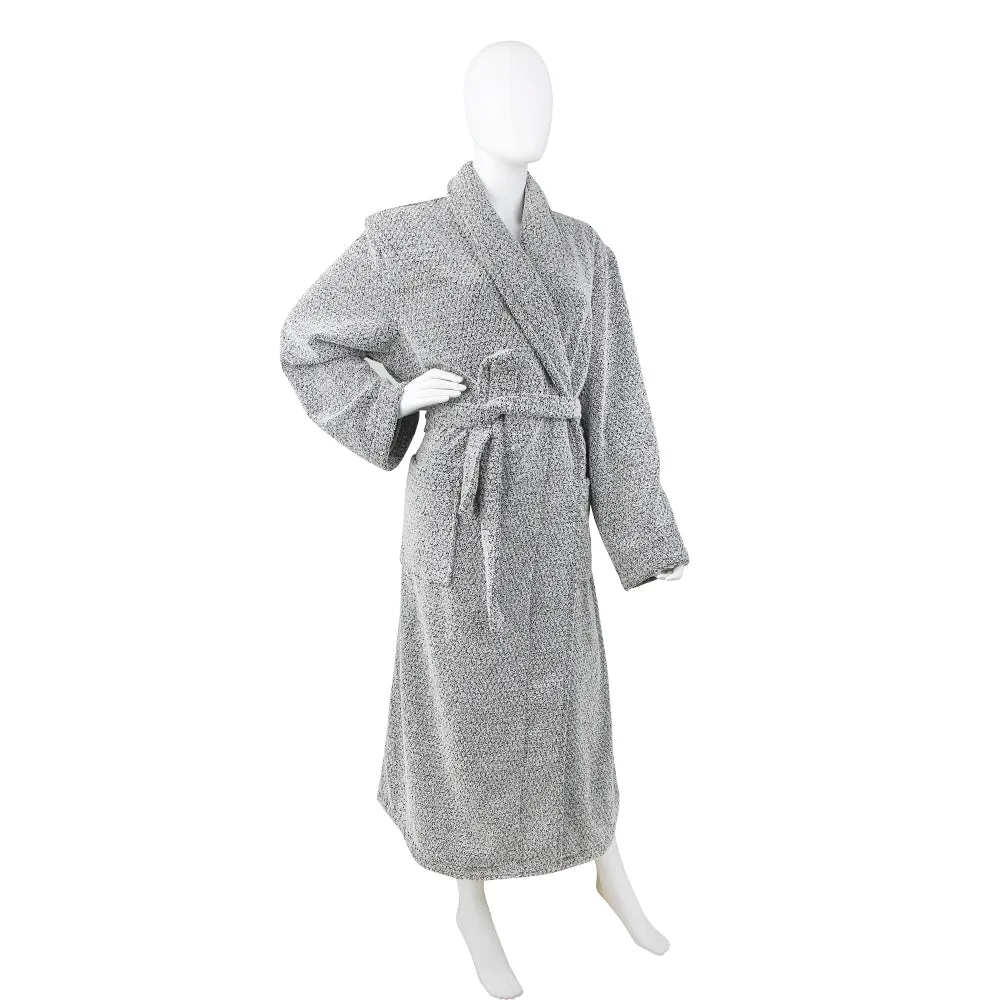 Diamond Jacquard Bathrobe, Medium-Large, Grey