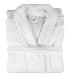 Diamond Jacquard Bathrobe, Medium-Large, White