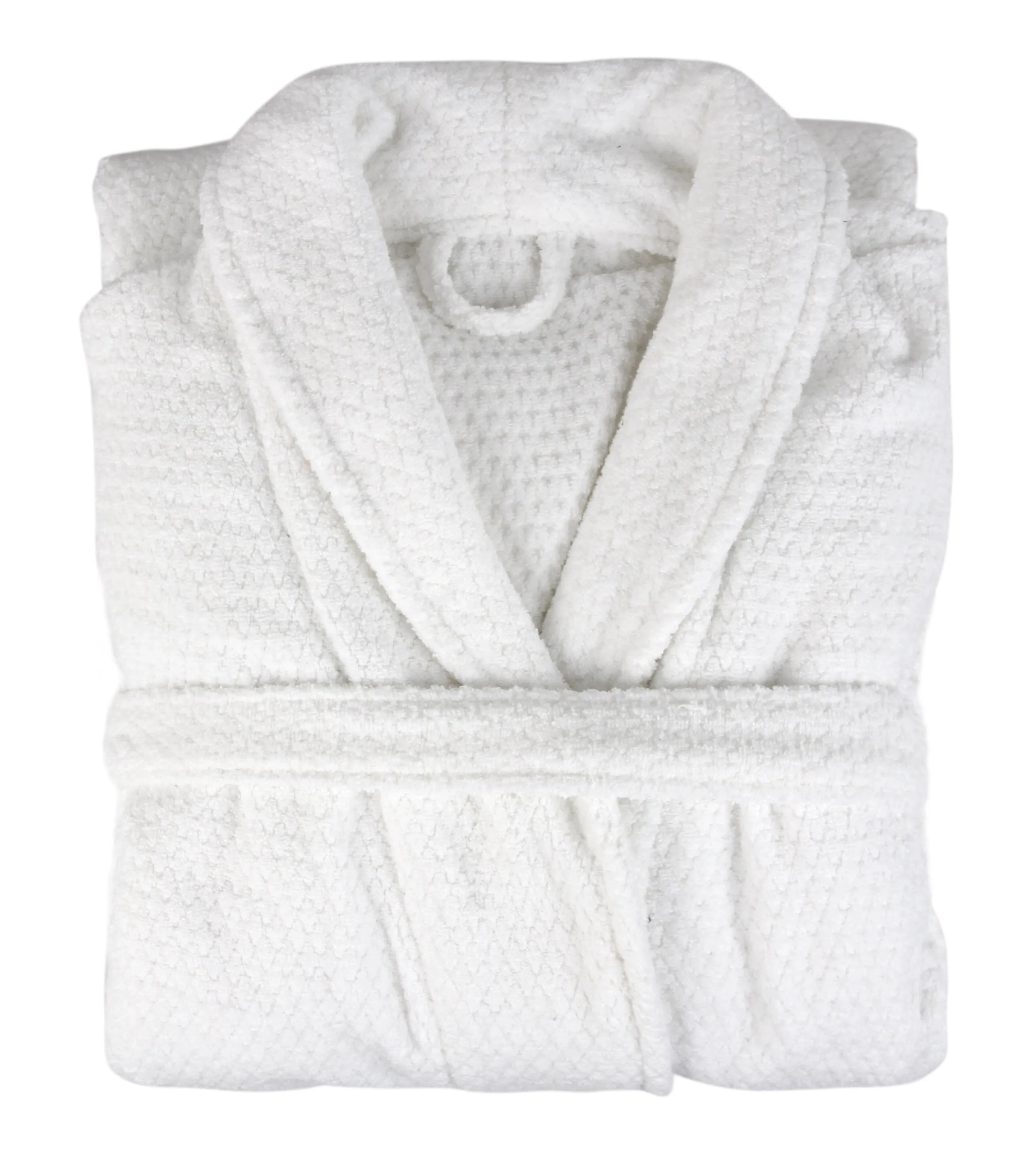 Diamond Jacquard Bathrobe, Medium-Large, White