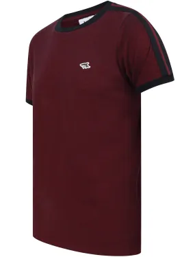 Drayton Cotton Pique T-Shirt with Racer Stripe Sleeves In Port Royale - Le Shark