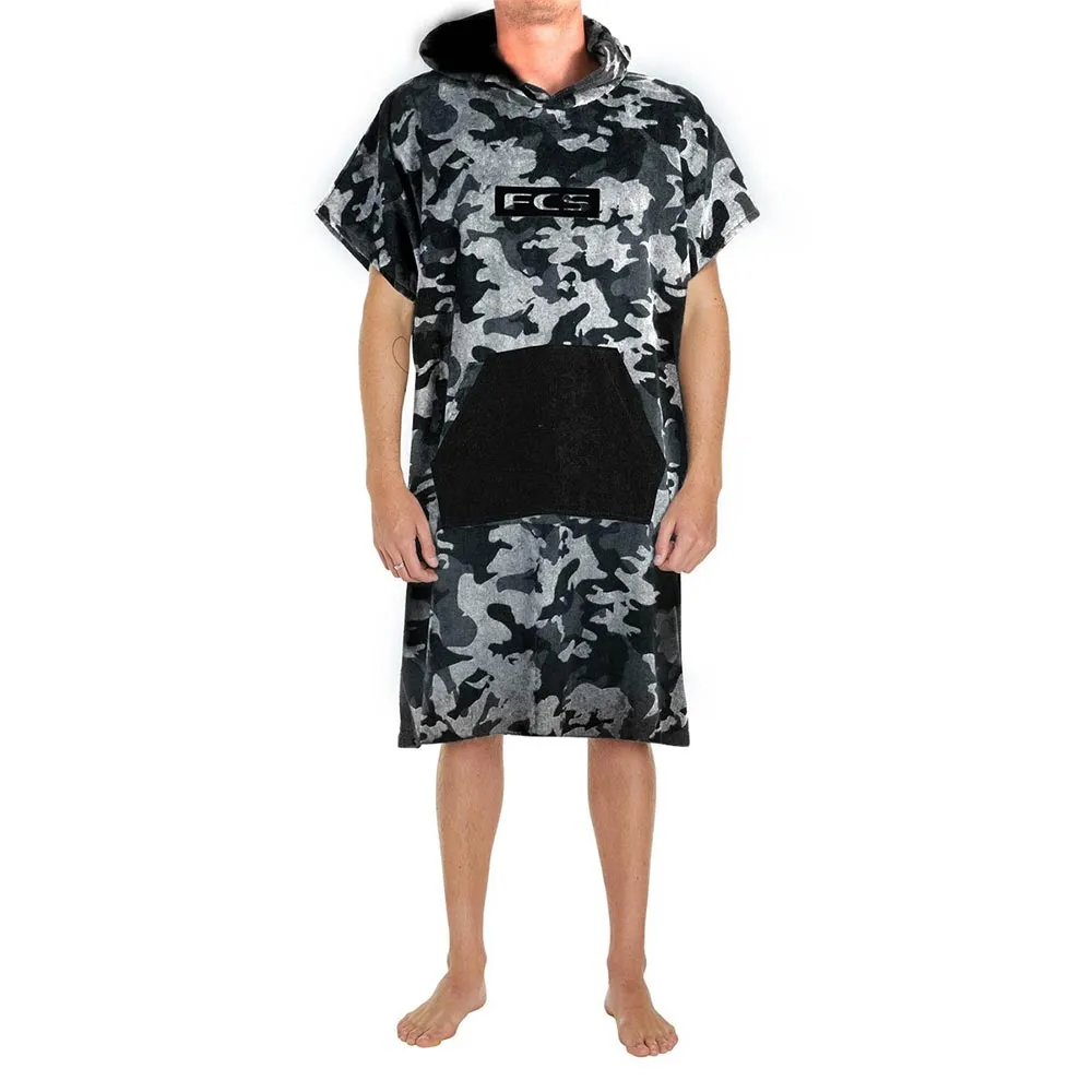 FCS Poncho Changing Towel  - Grey Camo/Black