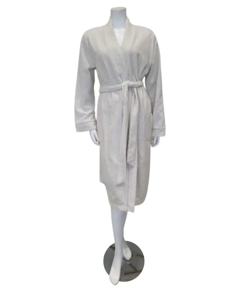 Feraud Paris Cream Plush Short Terry Wrap Bath Robe