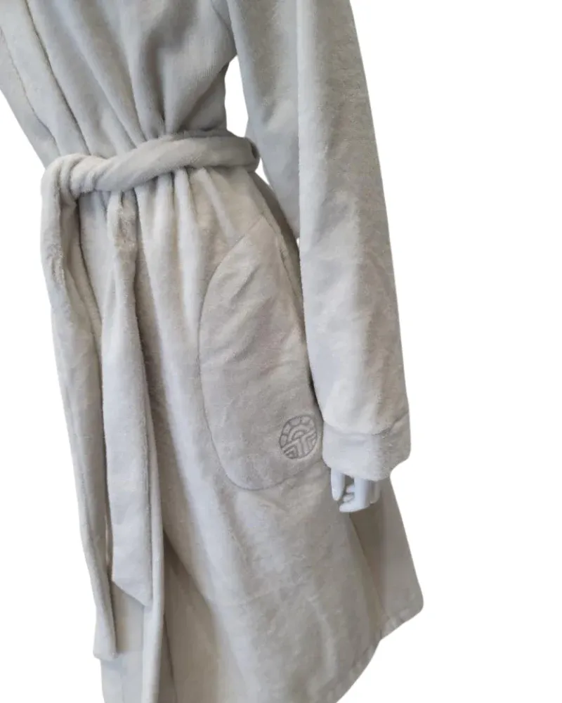 Feraud Paris Cream Plush Short Terry Wrap Bath Robe