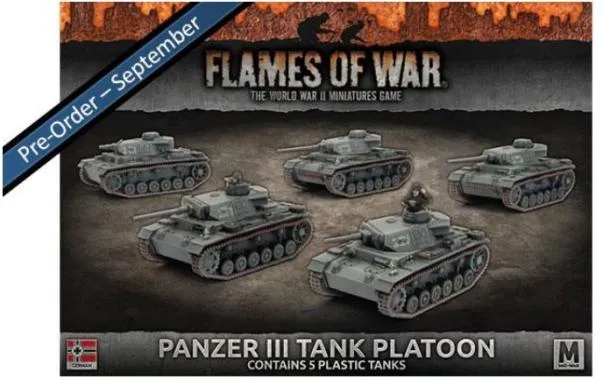 Flames Of War (WWII): (Iron Cross) Panzer III Tank Platoon (Plastic)