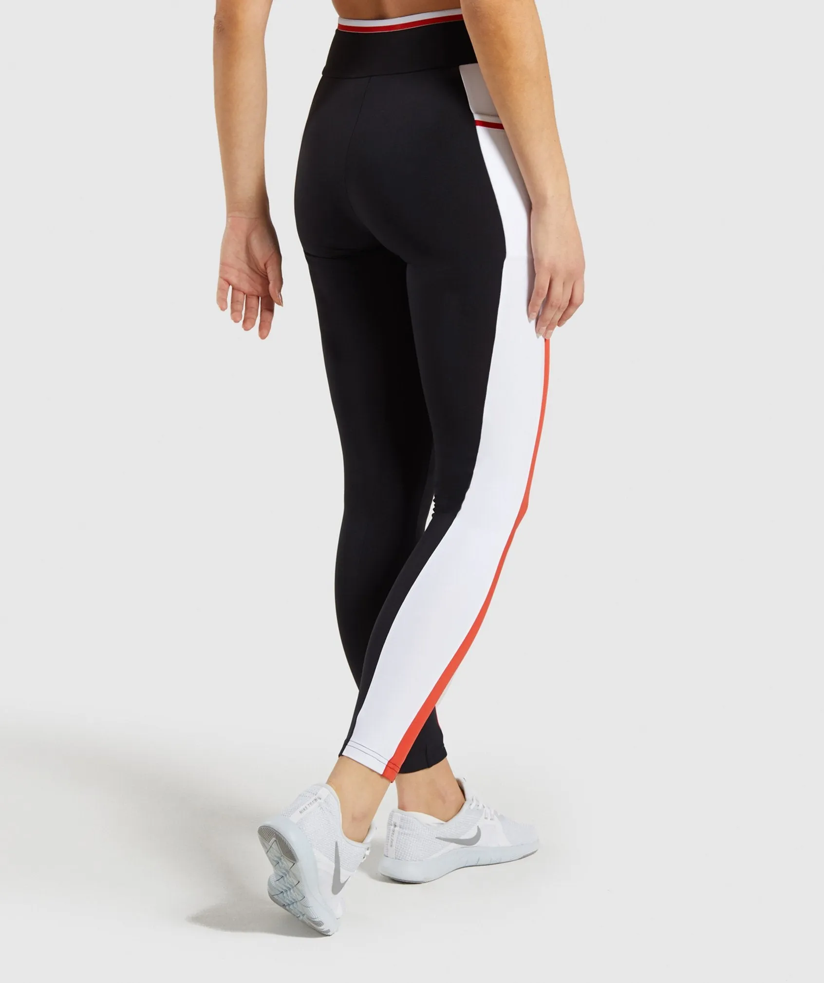 Gymshark Colour Block Leggings - Black/Red/White