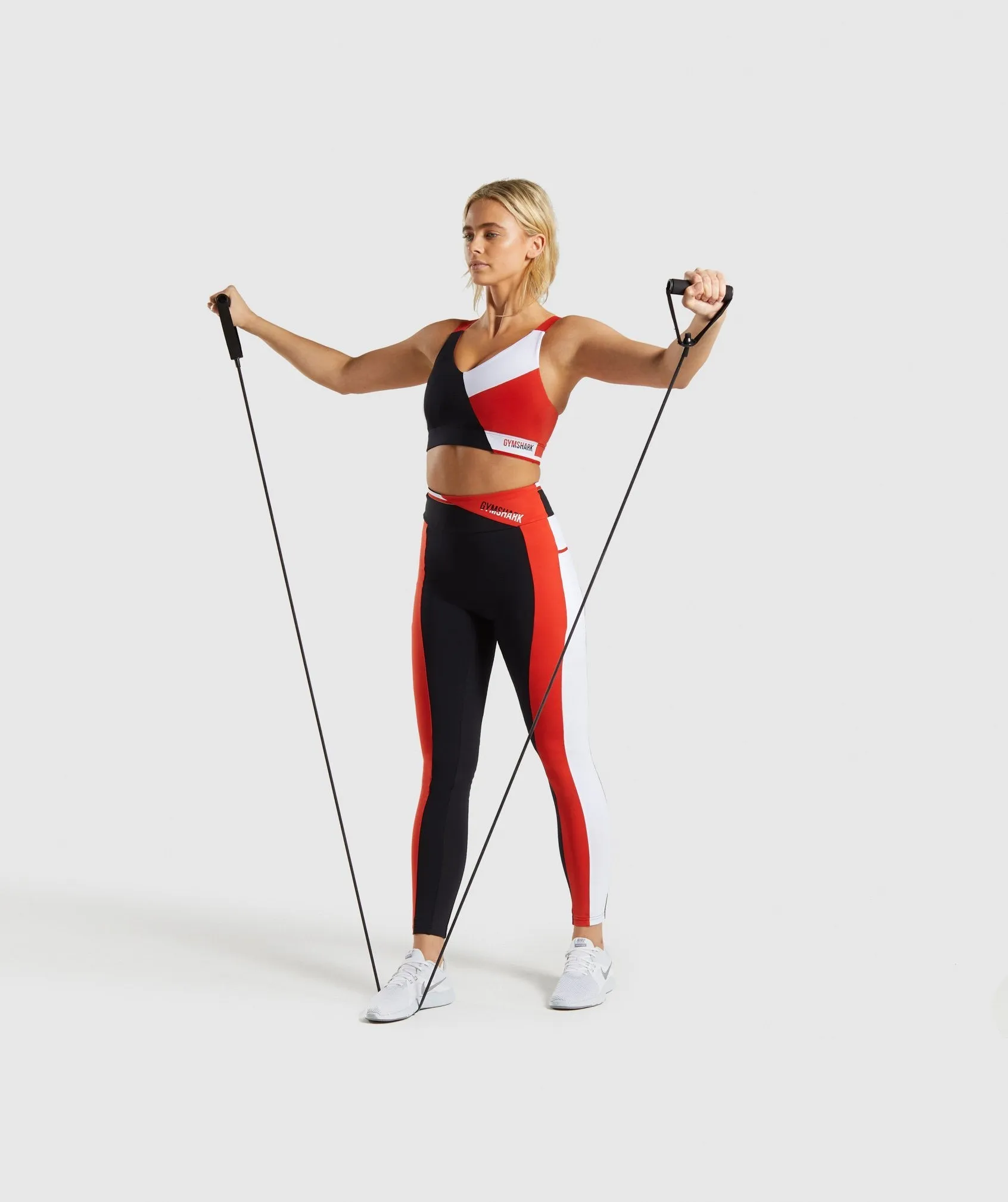 Gymshark Colour Block Leggings - Black/Red/White