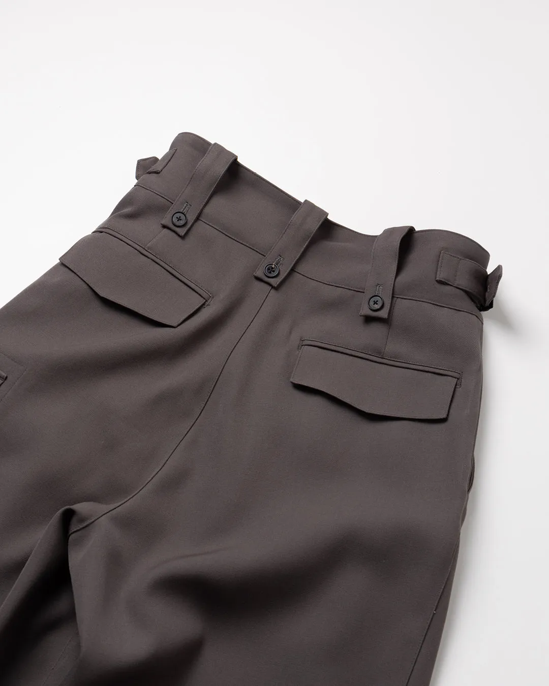 HEAVY WOOL GABARDINE GURKHA CARGO PANTS .11【GUNMETAL】