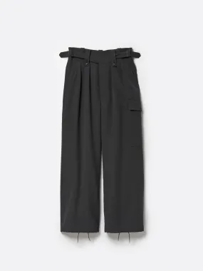 HEAVY WOOL GABARDINE GURKHA CARGO PANTS .12【SLATE GREY】