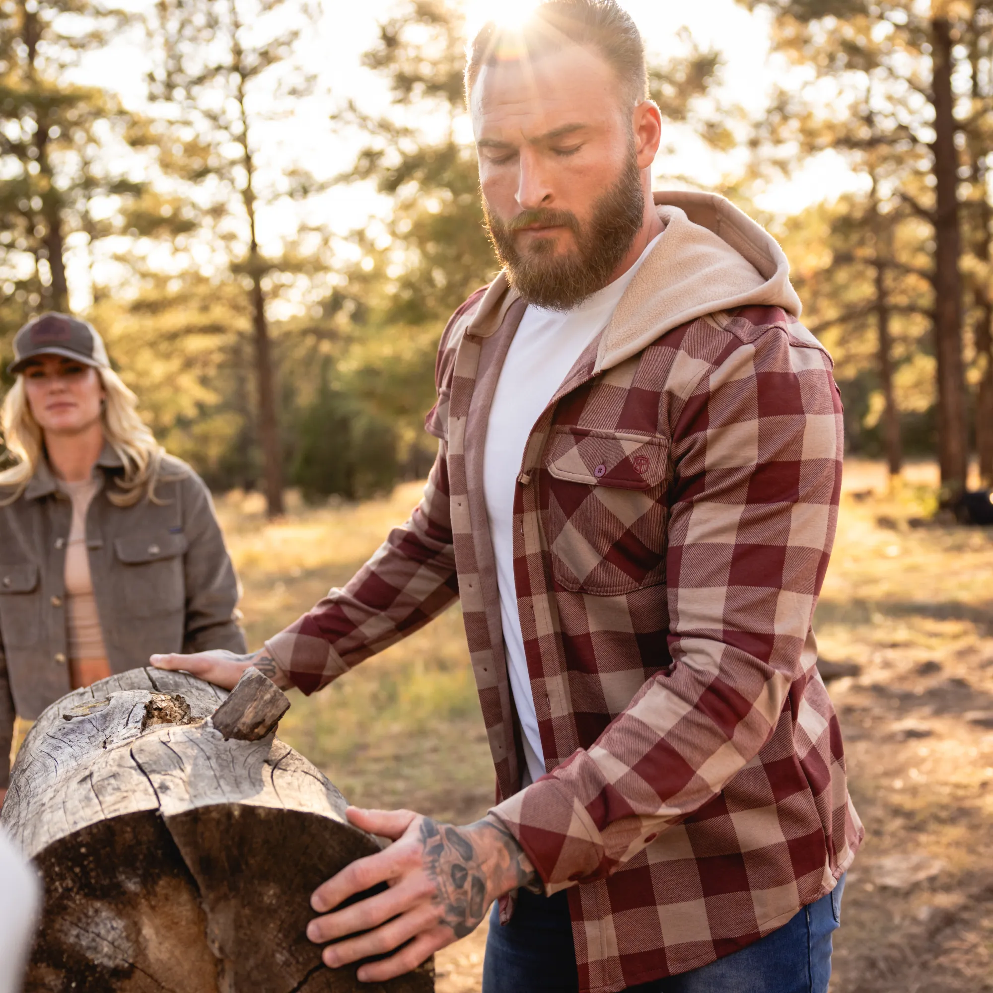 Hooded Woodsman Stretchy Flannel (Dusk)