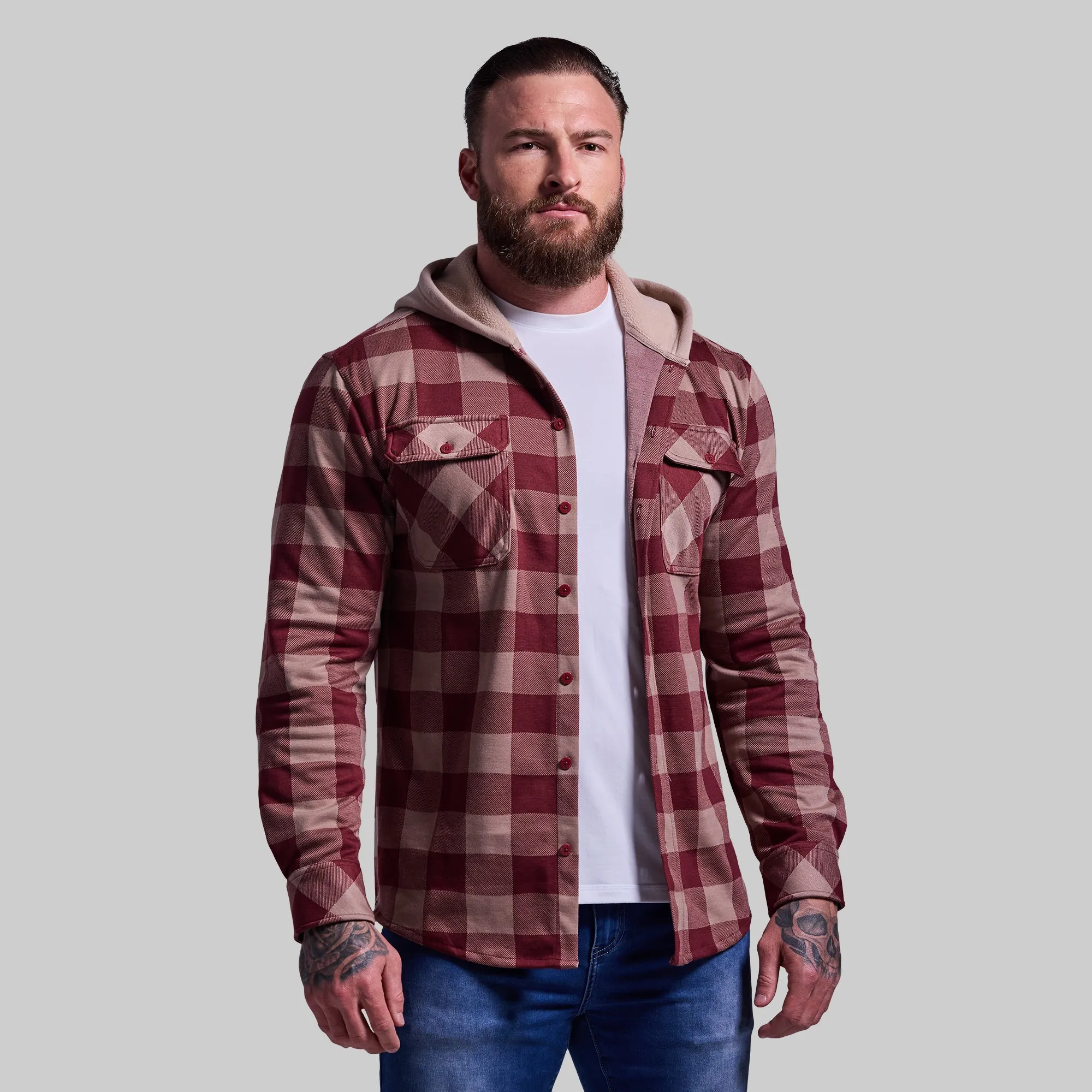 Hooded Woodsman Stretchy Flannel (Dusk)