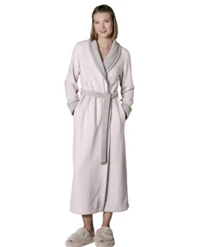 Iora Lingerie Dusty Pink Two Tone Plush Wrap Robe with Braided Trim