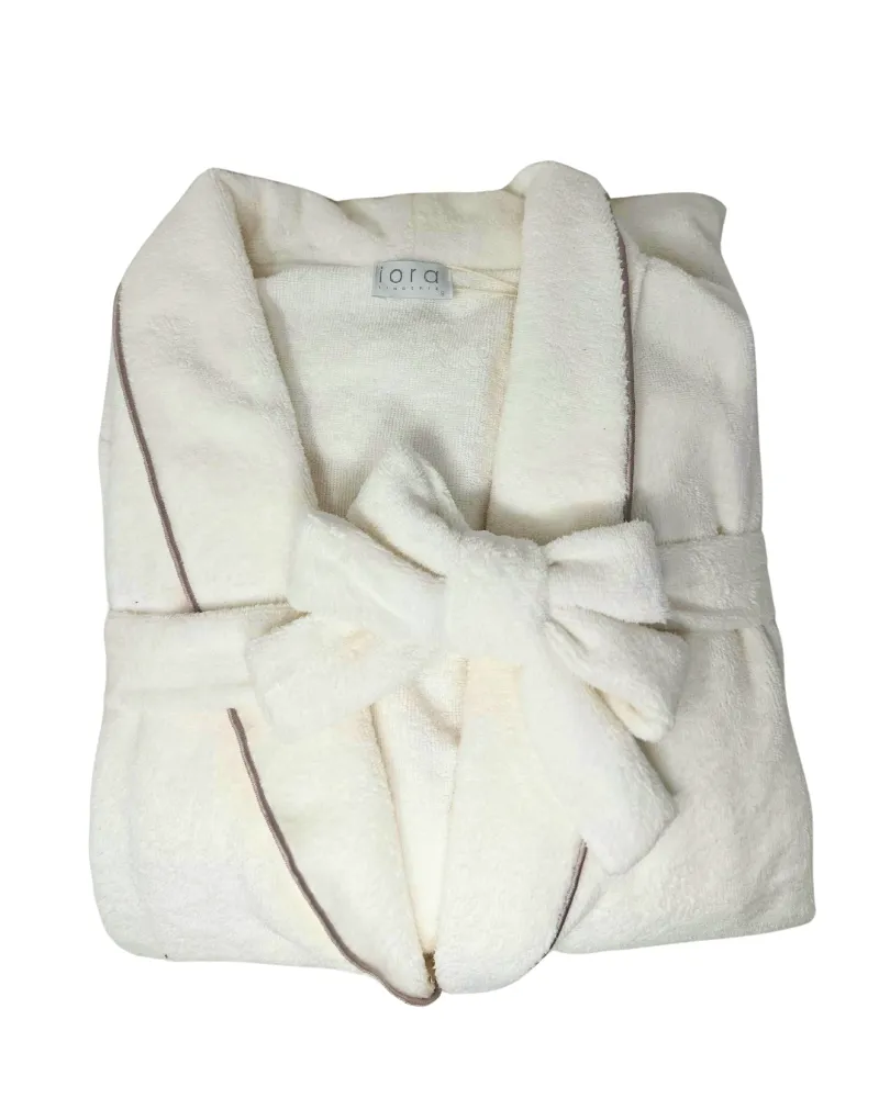 Iora Lingerie White Plush Luxurious Terry Wrap Bath Robe