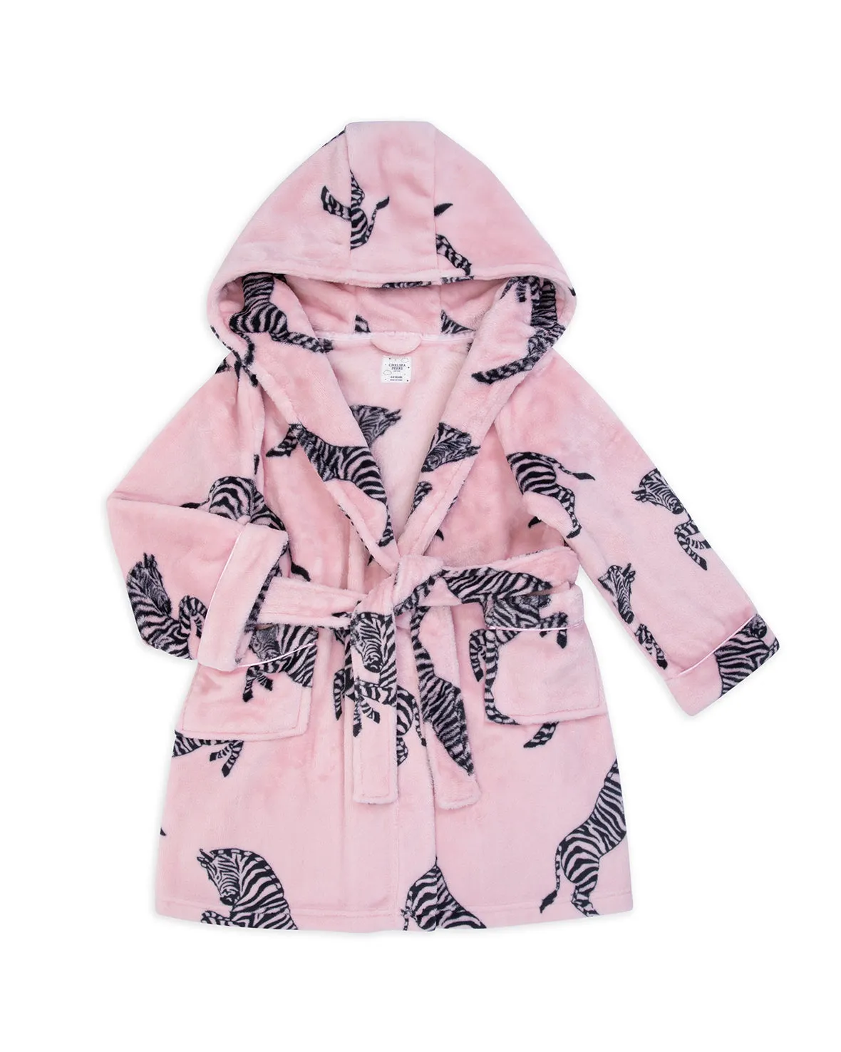 Kids Fleece Jumping Zebra Print Dressing Gown