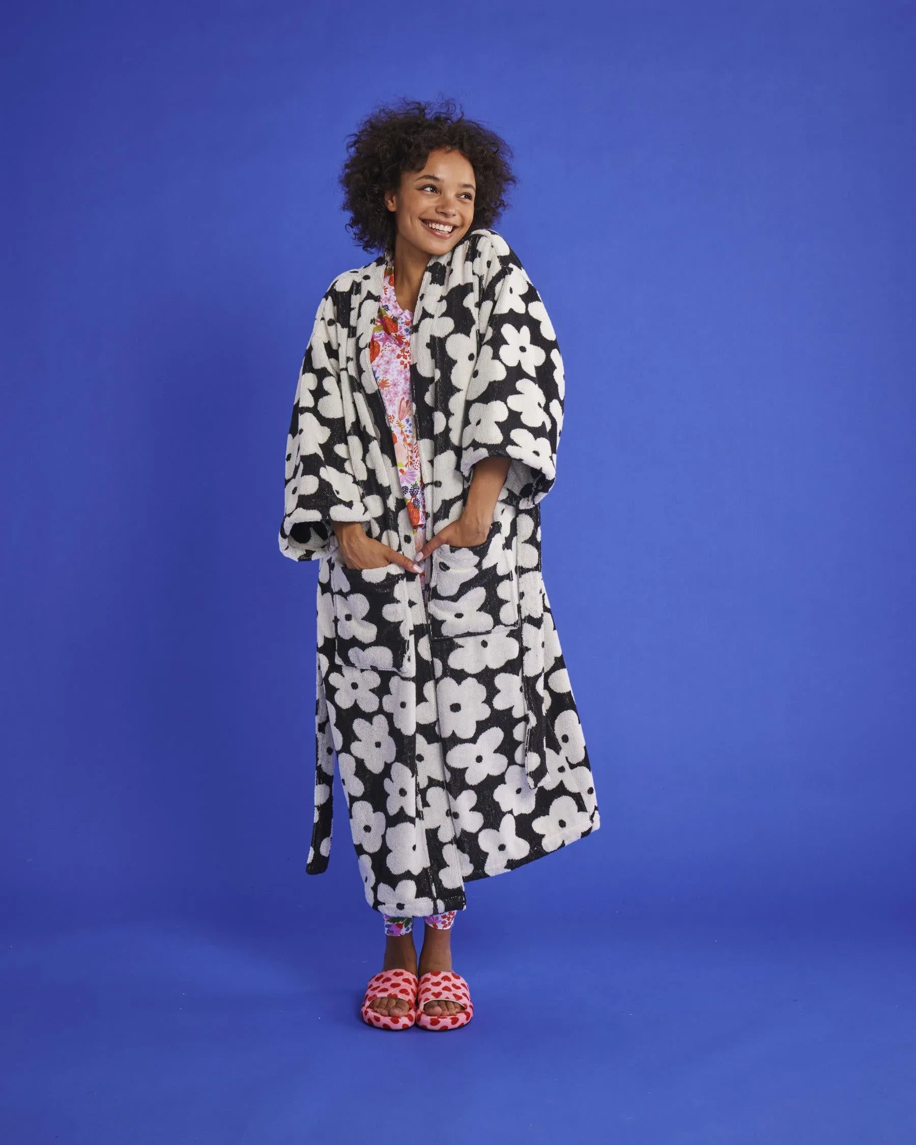 Kip & Co Terry Bath Robe - Flower Face