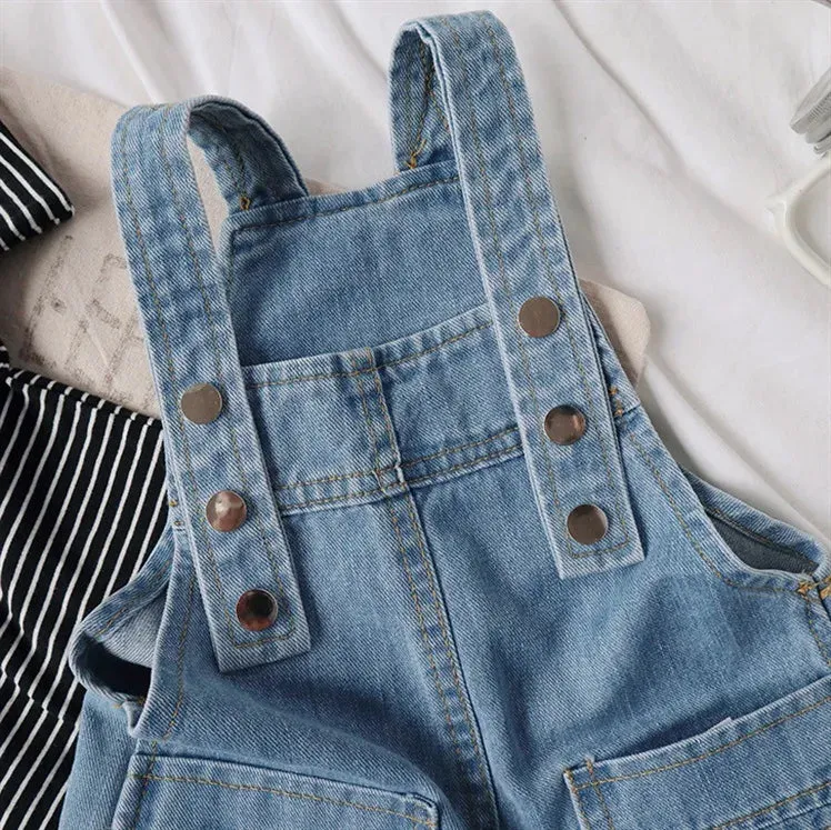 Light Wash Kids Overalls