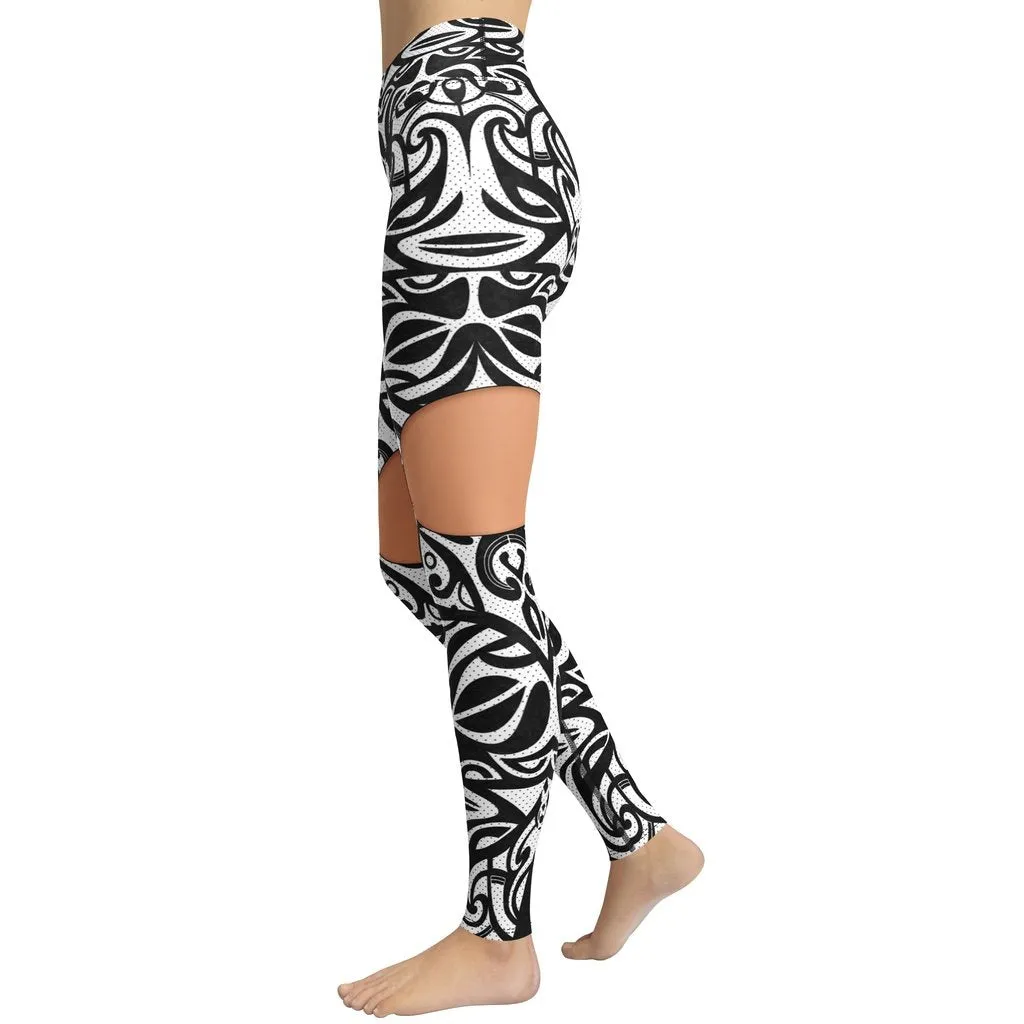 Medium Tone Cute Suspenders Yoga Leggings