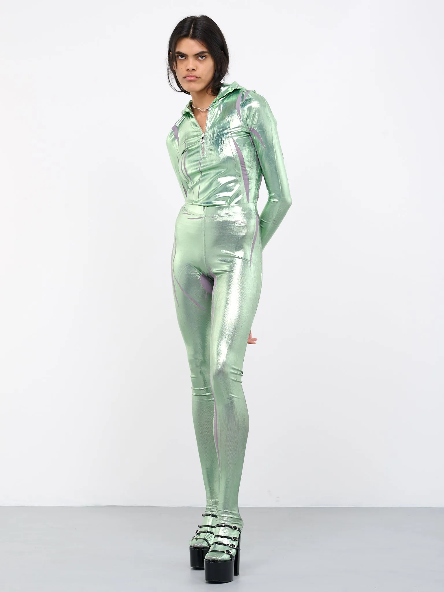 P-Koll-H1 Metallic Leggings (P-KOLL-H1-LIGHT-GREEN)