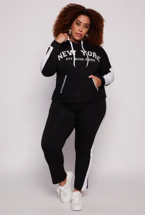 Plus Size Side Stripe High Waisted Joggers