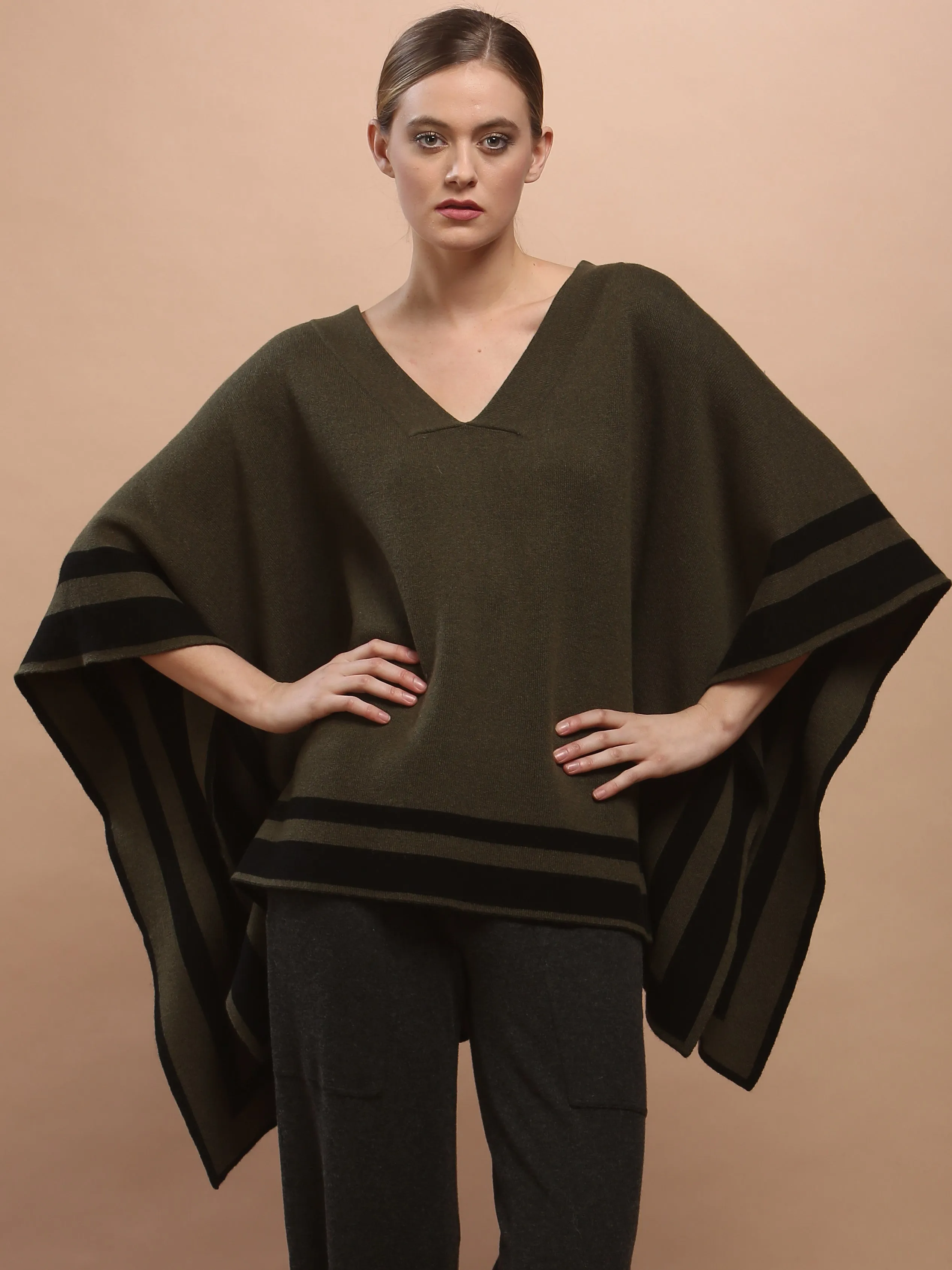 Reversible V Neck Poncho