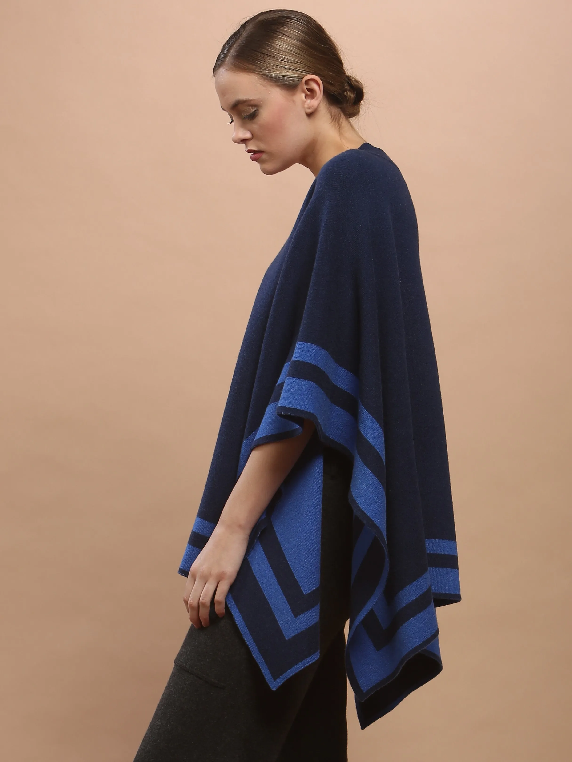 Reversible V Neck Poncho