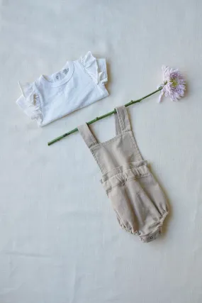 RUSTIC COTTON SMOCKED BABY OVERALLS