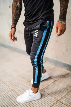 Tape Raglan Poly Joggers - Dark Grey/Blue