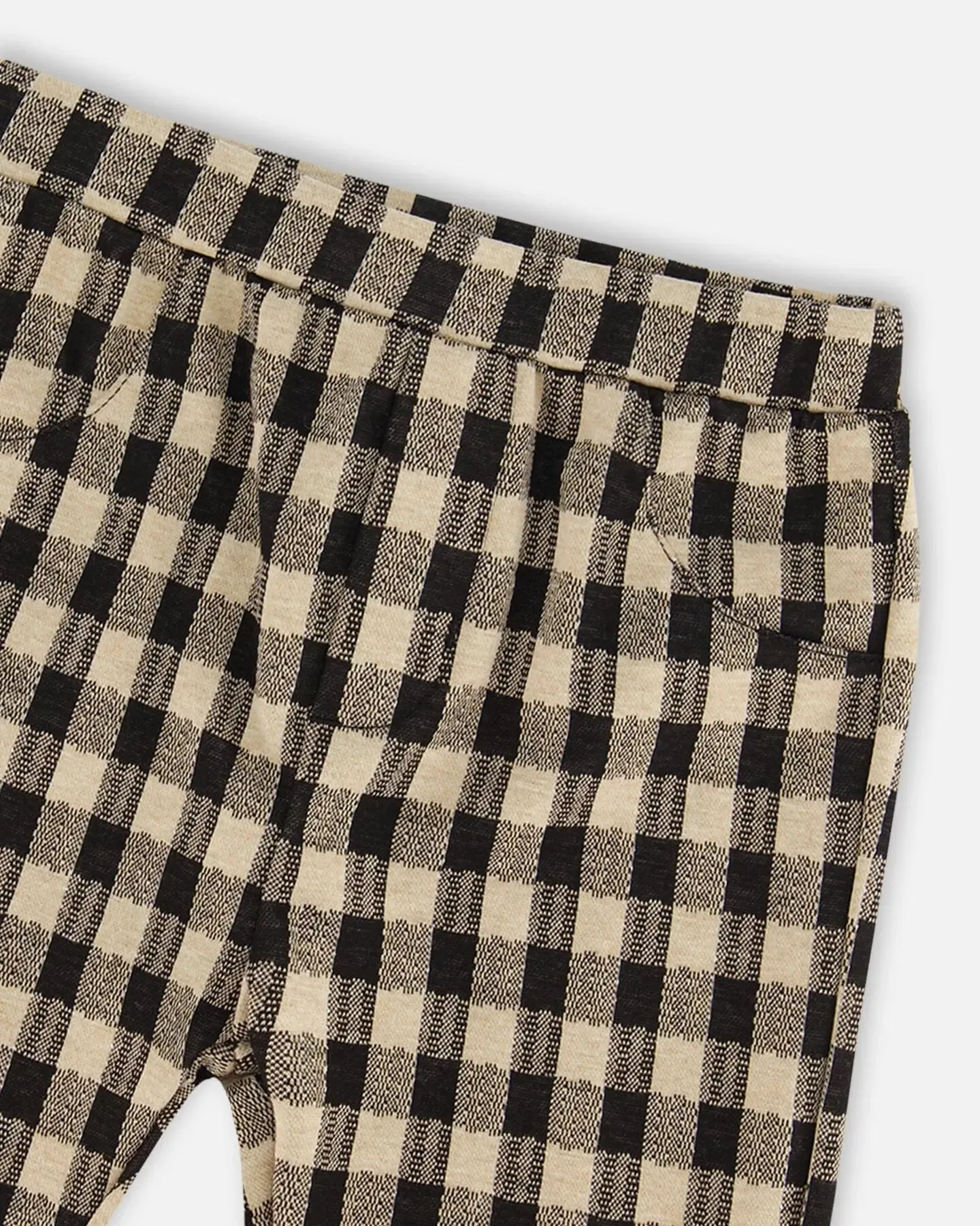 Treggings Plaid Black And Beige