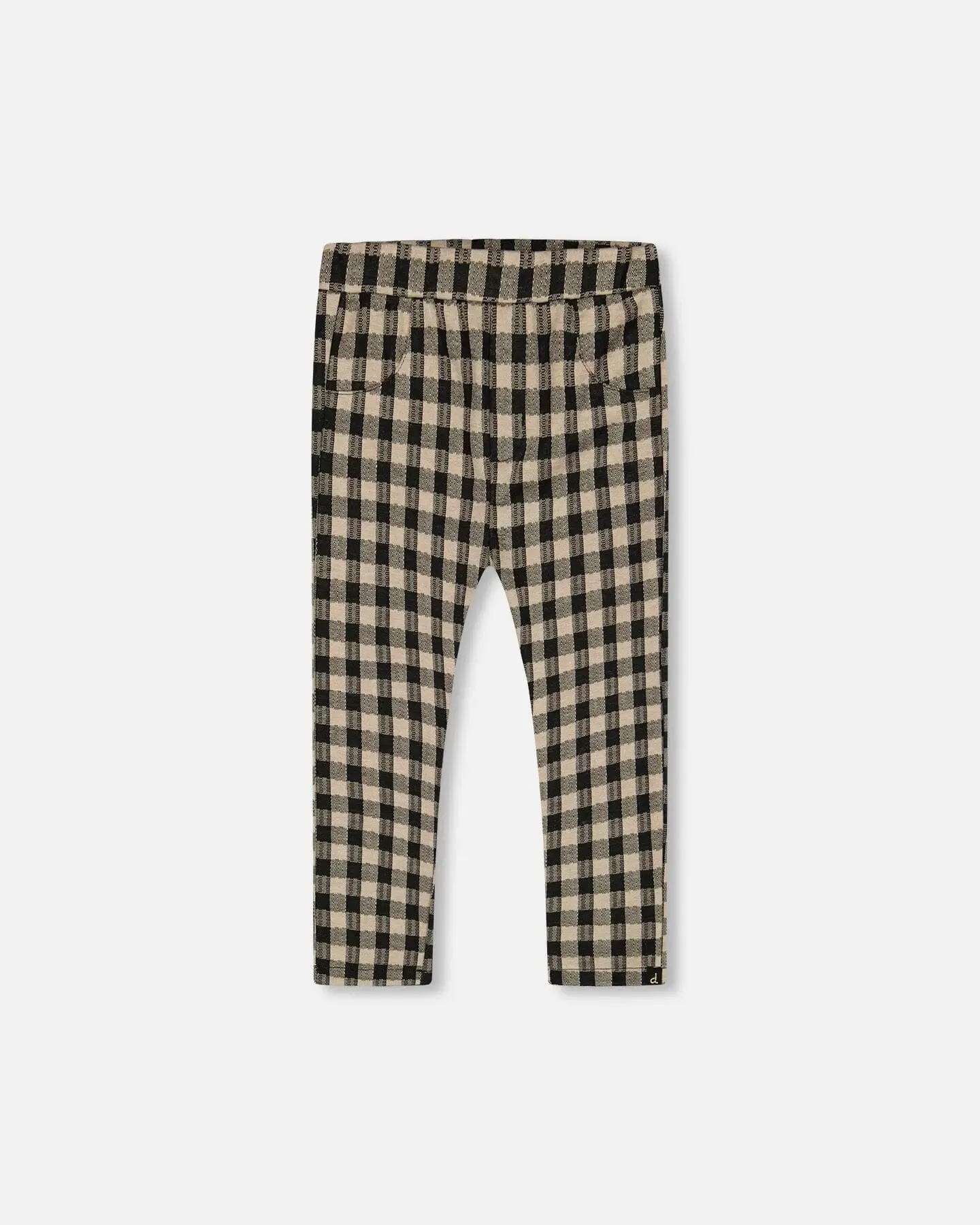 Treggings Plaid Black And Beige