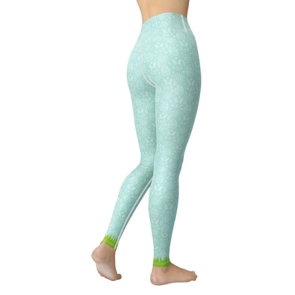 Two Bunnies Easter Yoga Leggings