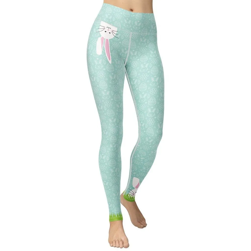 Two Bunnies Easter Yoga Leggings