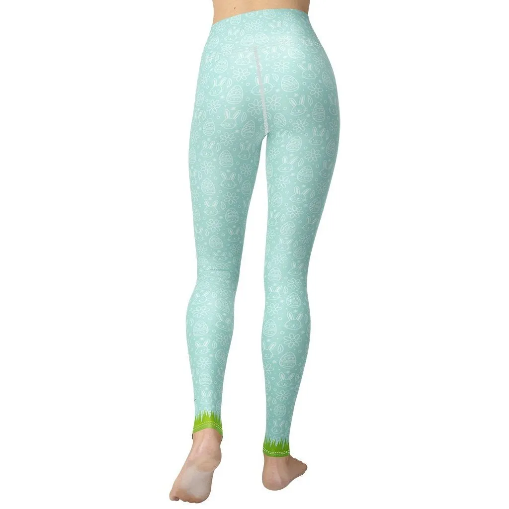 Two Bunnies Easter Yoga Leggings