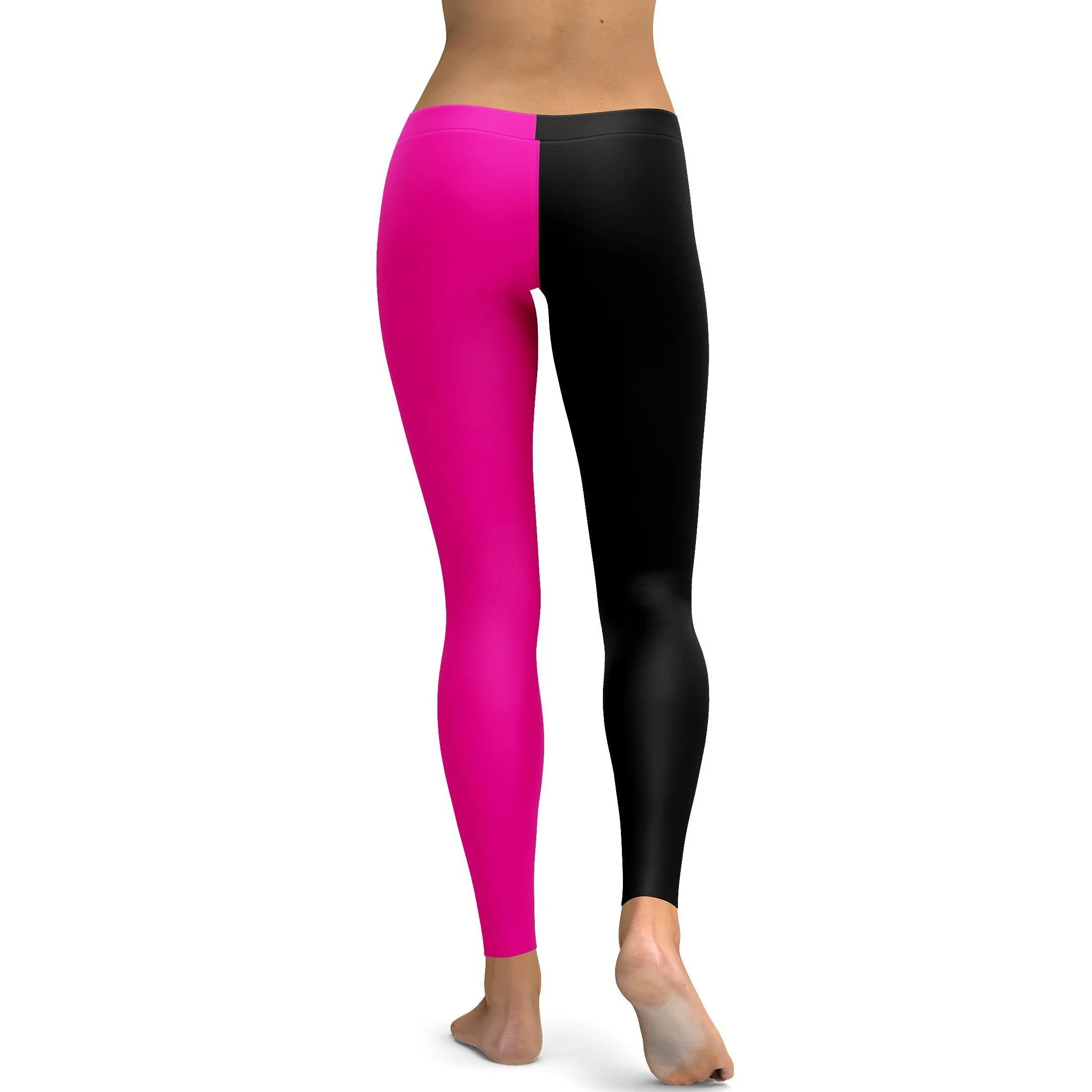 Two Tone Pink & Black Leggings