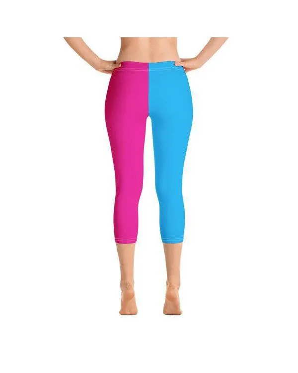 Two Tone Pink & Blue Capris