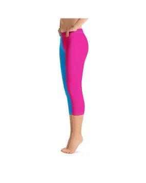 Two Tone Pink & Blue Capris