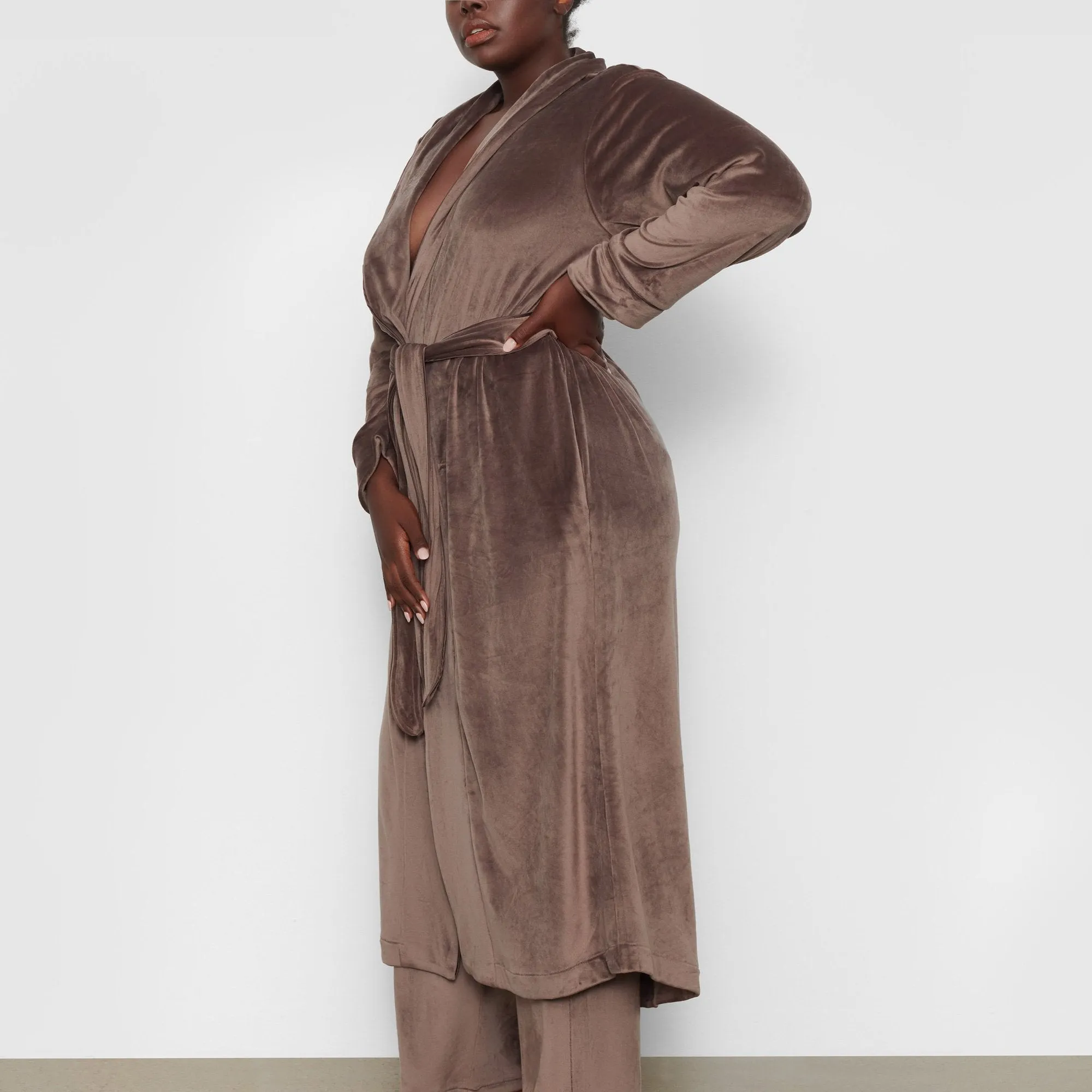 VELOUR LONG ROBE | AMETHYST