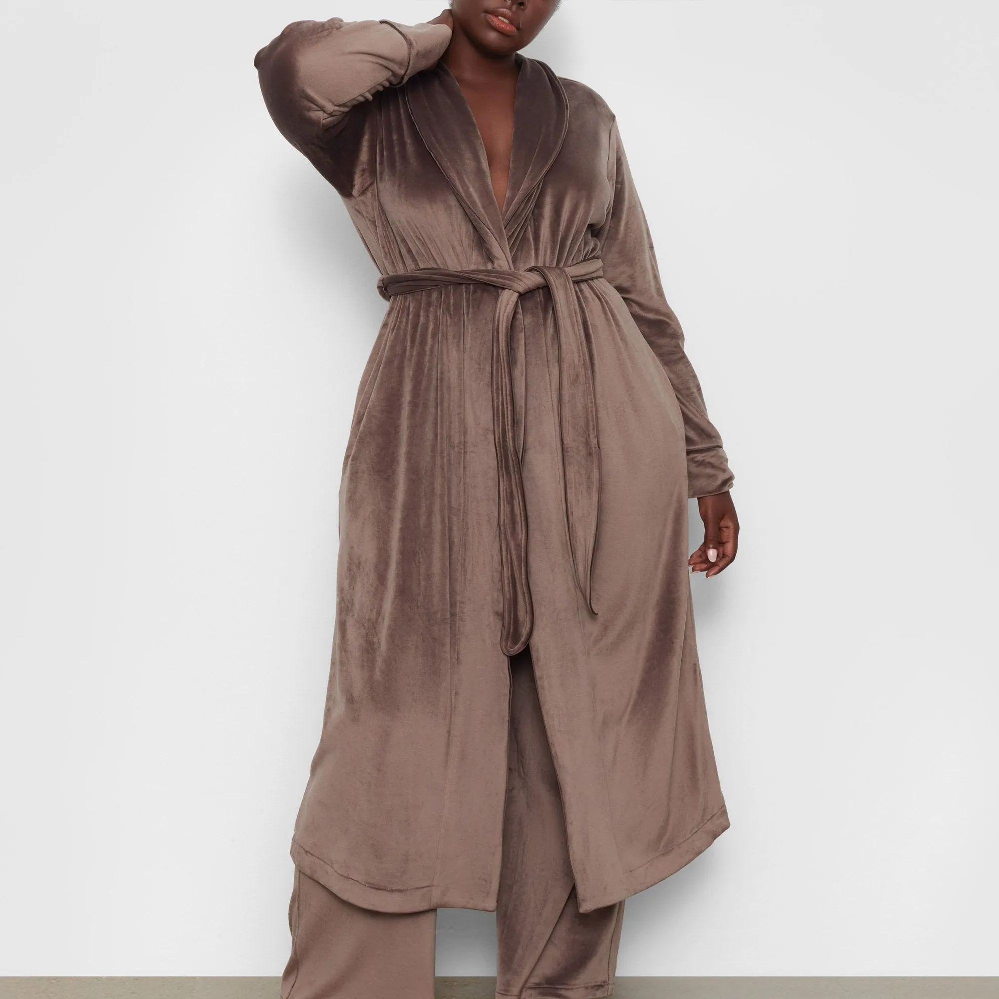 VELOUR LONG ROBE | AMETHYST