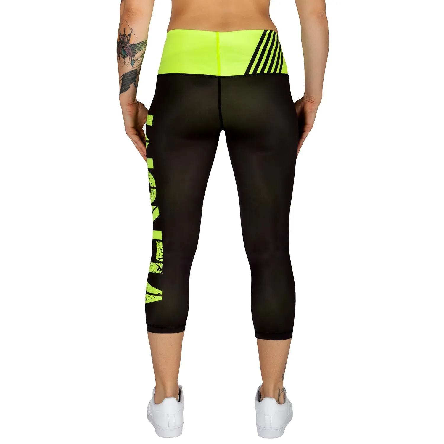 Venum Power Cropped Leggings - Black/Neo Yellow