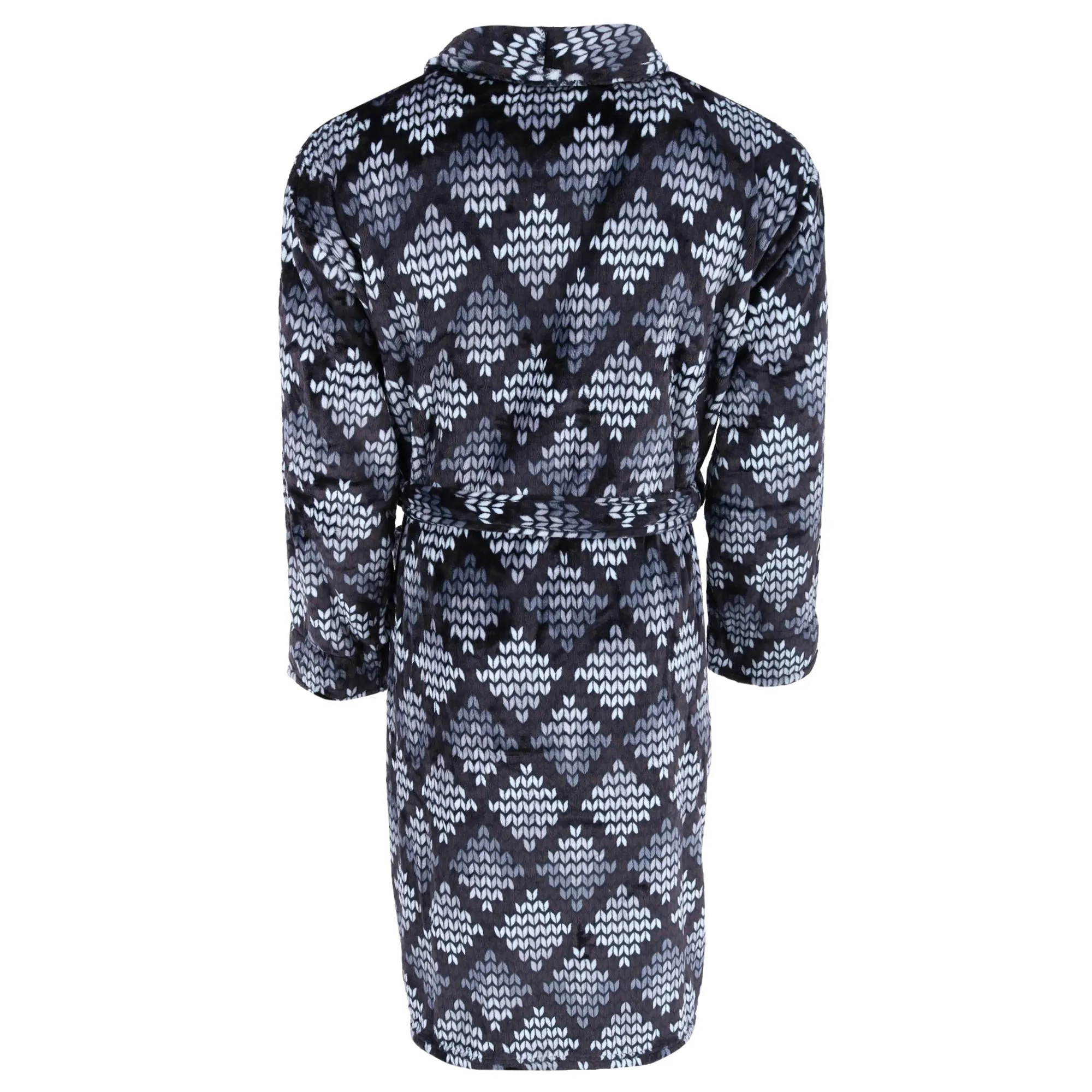 Wanted Men's Diamond Pattern Plush Robe