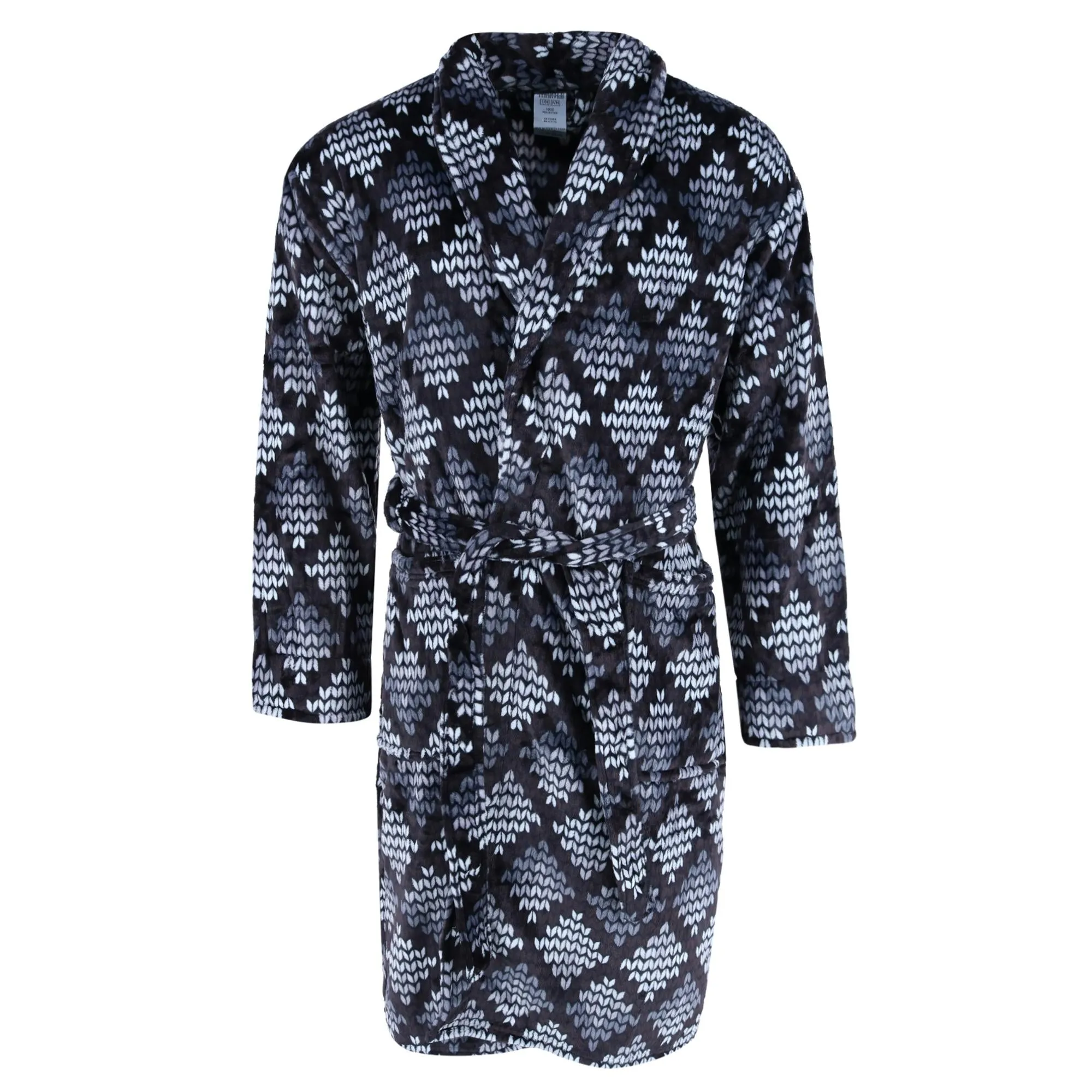 Wanted Men's Diamond Pattern Plush Robe