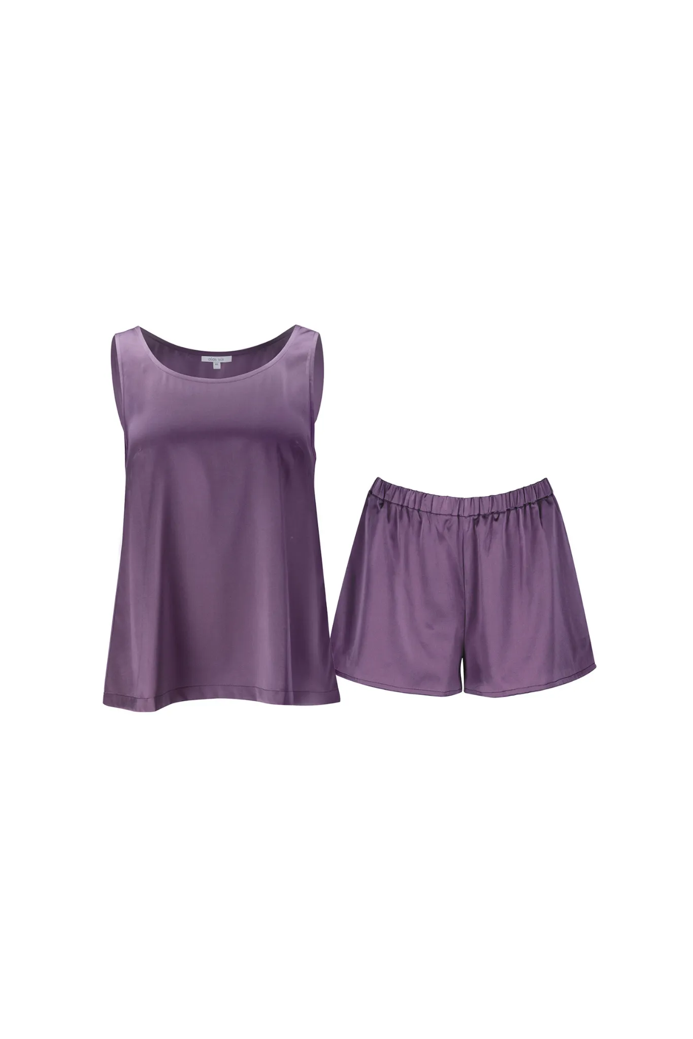 Women's Silk Shirt and Shorts Set 'Diana' in Noble Purple