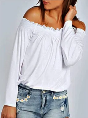 Women's Stretchy Off Shoulder Tunic