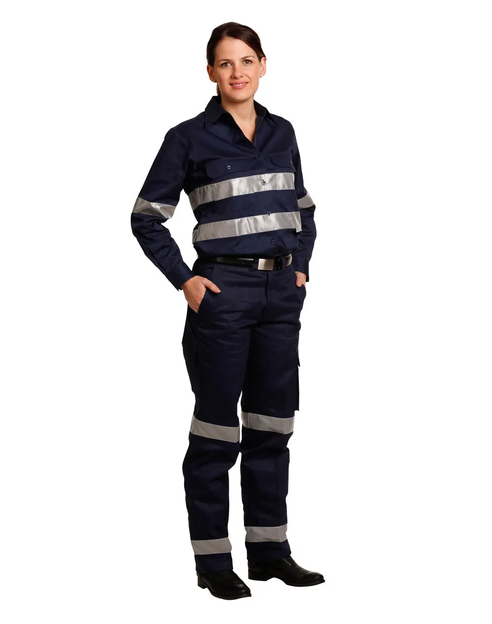 WP15HV Ladies' Heavy Cotton Drill Cargo Pants With Bio-motion 3m Tapes