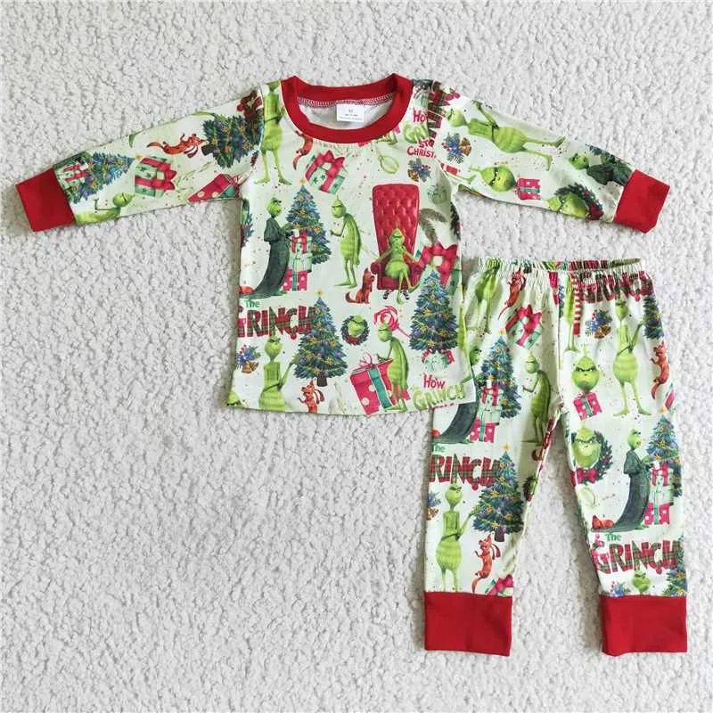 Xmas boy cartoon pajamas sets BLP0052